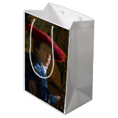 Johannes Vermeer - Mädchen mit einem Red Hat Mittlere Geschenktüte (Rückseite Schrägansicht)