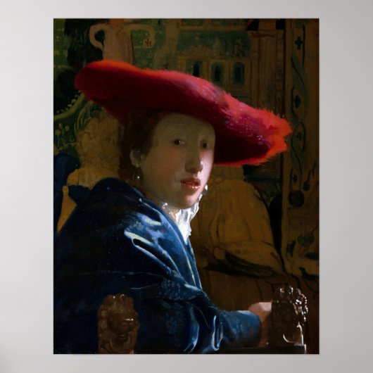 Johannes Vermeer - Mädchen mit einem Red Hat Poster (Vorne)