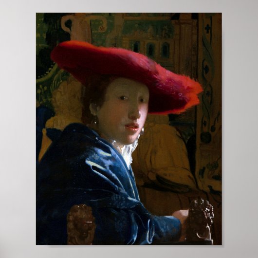 Johannes Vermeer - Mädchen mit einem Red Hat Poster (Vorne)