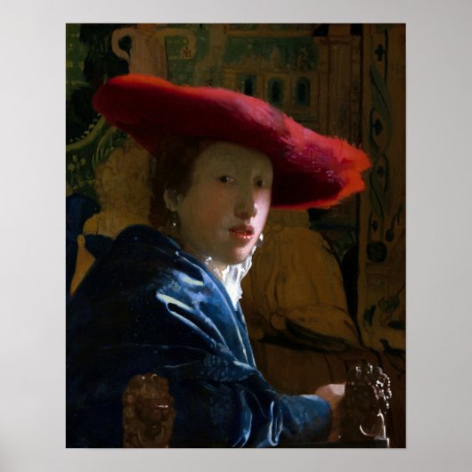 Johannes Vermeer - Mädchen mit einem Red Hat Poster (Vorne)