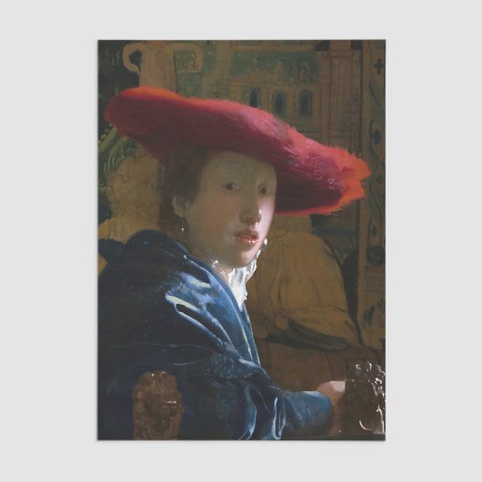 Johannes Vermeer - Mädchen mit einem Red Hat Seidenpapier