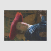 Johannes Vermeer - Mädchen mit einem Red Hat Seidenpapier (Vorderseite)