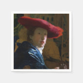 Johannes Vermeer - Mädchen mit einem Red Hat Serviette (Vorderseite)