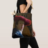 Johannes Vermeer - Mädchen mit einem Red Hat Tasche (Von Nahem)