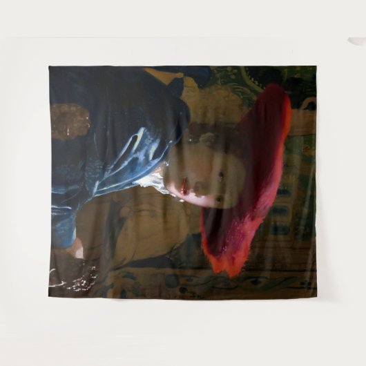 Johannes Vermeer - Mädchen mit einem Red Hat Wandteppich (Vorderseite (Horizontal))