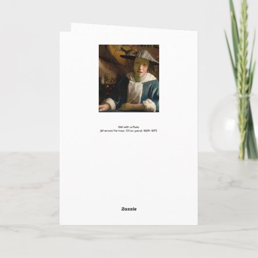 Johannes Vermeer - Mädchen mit Flute Karte (Rückseite)
