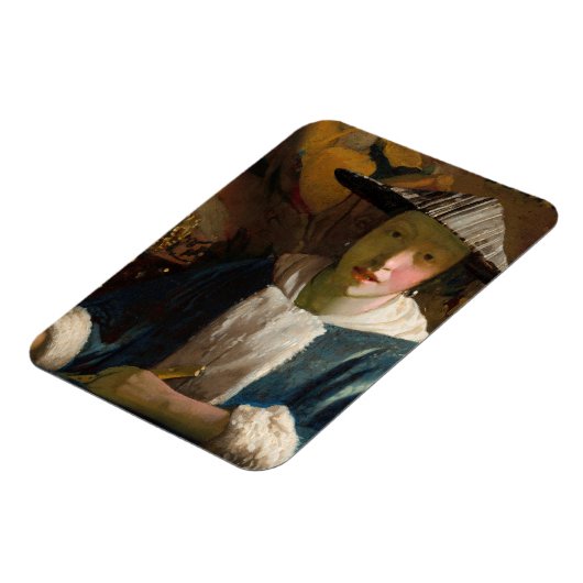 Johannes Vermeer - Mädchen mit Flute Magnet (Linke Seite)