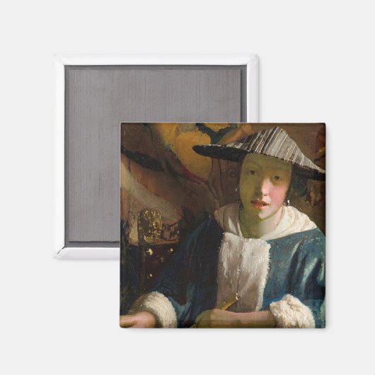 Johannes Vermeer - Mädchen mit Flute Magnet (Vorderseite/Rückseite)