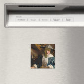 Johannes Vermeer - Mädchen mit Flute Magnet (In Situ (Geschirrspüler))