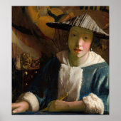 Johannes Vermeer - Mädchen mit Flute Poster (Vorne)