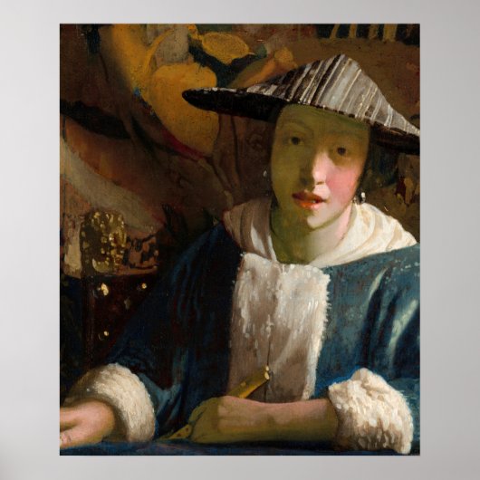 Johannes Vermeer - Mädchen mit Flute Poster (Vorne)