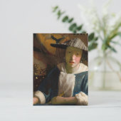 Johannes Vermeer - Mädchen mit Flute Postkarte (Stehend Vorderseite)