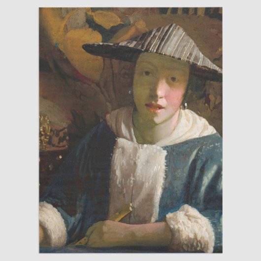 Johannes Vermeer - Mädchen mit Flute Seidenpapier