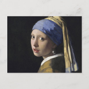 Johannes Vermeer - Mädchen mit Perle Ohrgehänge Postkarte