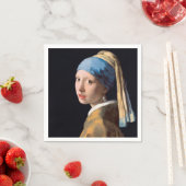 JOHANNES VERMEER - Mädchen mit Perlenohrring 1665 Serviette (Beispiel)