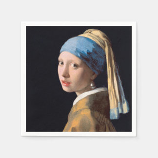 JOHANNES VERMEER - Mädchen mit Perlenohrring 1665 Serviette