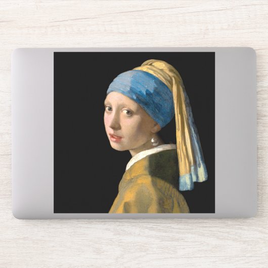 Johannes Vermeer - Mädchen mit Perlenohrring Aufkleber (Computer)