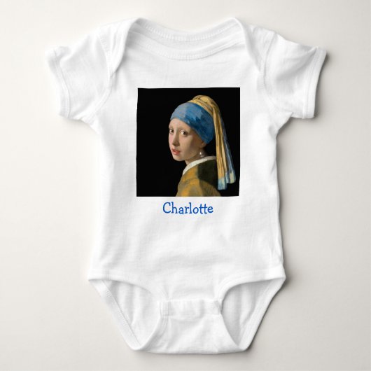 Johannes Vermeer - Mädchen mit Perlenohrring Baby Strampler (Vorderseite)