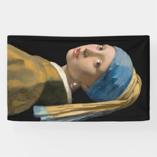 Johannes Vermeer - Mädchen mit Perlenohrring Banner (Horizontal)