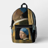 Johannes Vermeer - Mädchen mit Perlenohrring Bedruckter Rucksack (Vorderseite)