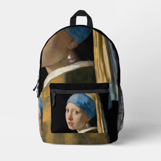 Johannes Vermeer - Mädchen mit Perlenohrring Bedruckter Rucksack (Vorderseite)