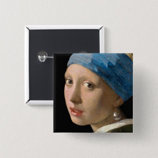Johannes Vermeer - Mädchen mit Perlenohrring Button (Vorne & Hinten)
