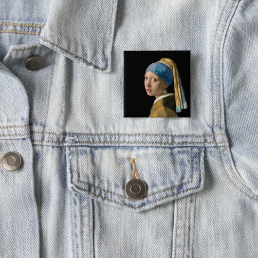 Johannes Vermeer - Mädchen mit Perlenohrring Button (Beispiel)