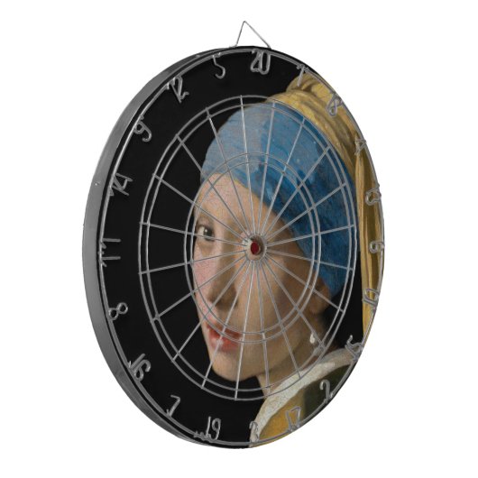 Johannes Vermeer - Mädchen mit Perlenohrring Dartscheibe (Vorderseite Links)