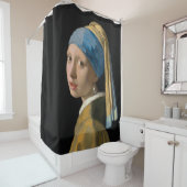 Johannes Vermeer - Mädchen mit Perlenohrring Duschvorhang (Beispiel)
