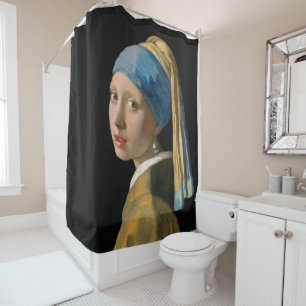 Johannes Vermeer - Mädchen mit Perlenohrring Duschvorhang