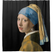 Johannes Vermeer - Mädchen mit Perlenohrring Duschvorhang (Vorderseite)