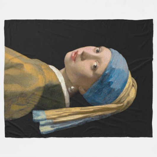 Johannes Vermeer - Mädchen mit Perlenohrring Fleecedecke (Vorderseite (Horizontal))