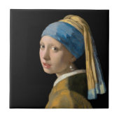 Johannes Vermeer - Mädchen mit Perlenohrring Fliese (Vorderseite)