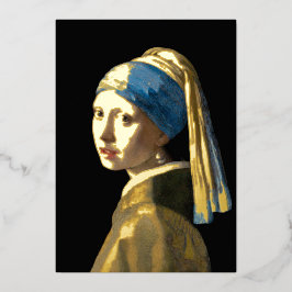 Johannes Vermeer - Mädchen mit Perlenohrring Folien Feiertagskarte