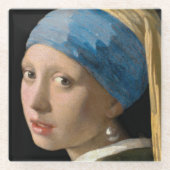 Johannes Vermeer - Mädchen mit Perlenohrring Glasuntersetzer (Vorderseite)