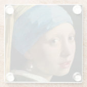 Johannes Vermeer - Mädchen mit Perlenohrring Glasuntersetzer (Rückseite)