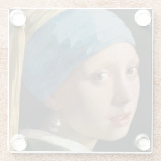 Johannes Vermeer - Mädchen mit Perlenohrring Glasuntersetzer (Rückseite)