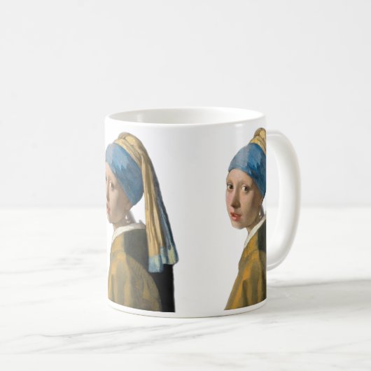 Johannes Vermeer - Mädchen mit Perlenohrring Kaffeetasse (VorderseiteRechts)