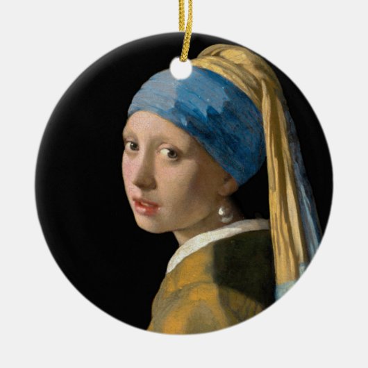 Johannes Vermeer - Mädchen mit Perlenohrring Keramik Ornament (Vorne)