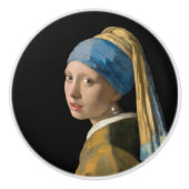 Johannes Vermeer - Mädchen mit Perlenohrring Keramikknauf (Vorderseite)