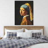 Johannes Vermeer - Mädchen mit Perlenohrring Leinwanddruck (Insitu (Schlafzimmer))