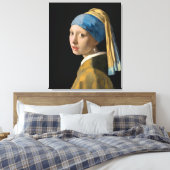 Johannes Vermeer - Mädchen mit Perlenohrring Leinwanddruck (Insitu (Schlafzimmer))