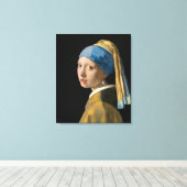Johannes Vermeer - Mädchen mit Perlenohrring Leinwanddruck (Insitu (Holzboden))