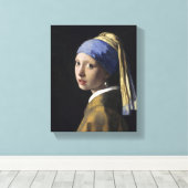 Johannes Vermeer - Mädchen mit Perlenohrring Leinwanddruck (Insitu (Holzboden))
