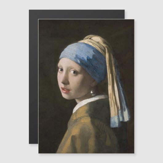 Johannes Vermeer, Mädchen mit Perlenohrring Magneteinladung (Vorne/Hinten)