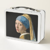 Johannes Vermeer - Mädchen mit Perlenohrring Metall Brotdose (Rückseite)