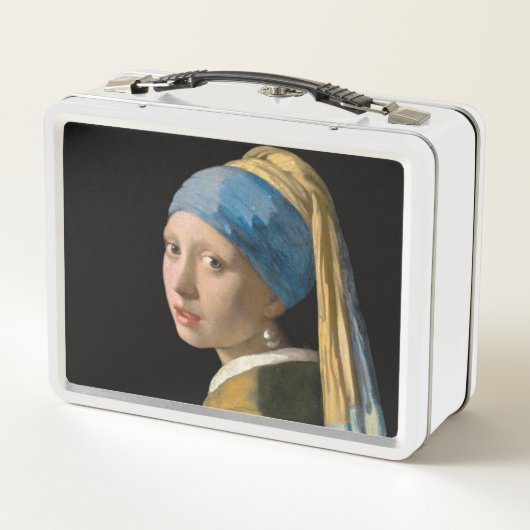 Johannes Vermeer - Mädchen mit Perlenohrring Metall Brotdose (Rückseite)