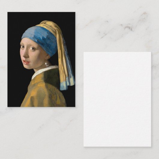 Johannes Vermeer - Mädchen mit Perlenohrring Mitteilungskarte (Vorne/Hinten)