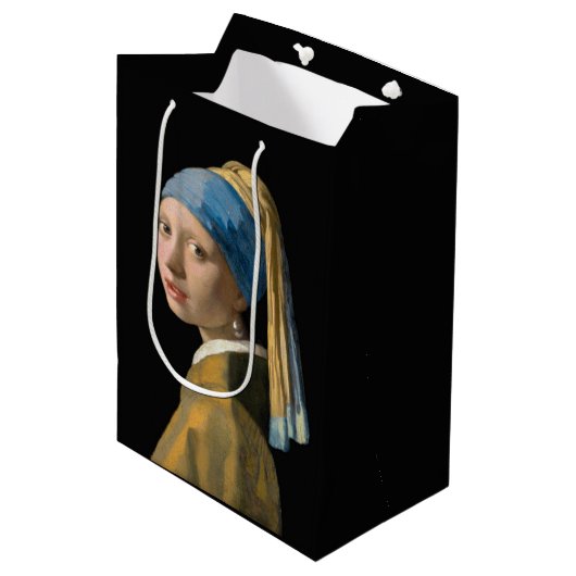 Johannes Vermeer - Mädchen mit Perlenohrring Mittlere Geschenktüte (Vorderseite Schrägansicht)