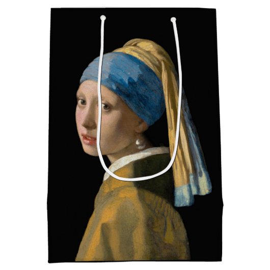 Johannes Vermeer - Mädchen mit Perlenohrring Mittlere Geschenktüte (Rückseite)